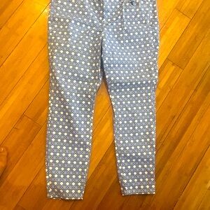 Blue and white patterned women’s pants- PLUS SIZE